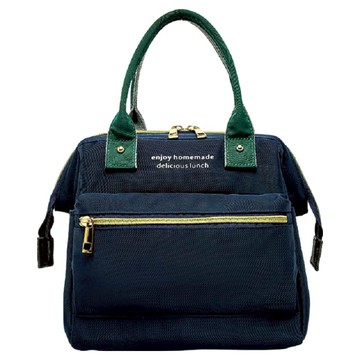 Sayaka 紗彌佳 日系時尚美型大容量午餐袋/野餐包/保冷午餐袋/手提包  口袋大開口設計  防水防油鋁箔材質  藍色  1個  23.5 x 17 x 25cm