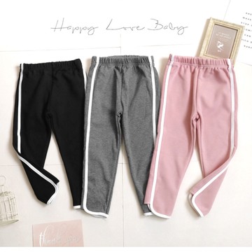 厚款 下襬線條造型不倒絨內搭褲 秋冬童裝 女童內搭褲 女童長褲 女童外出褲 女童休閒褲 刷毛長褲