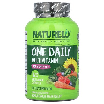NATURELO, 50 歲以上女性每日一次多維生素，120 粒素食膠囊