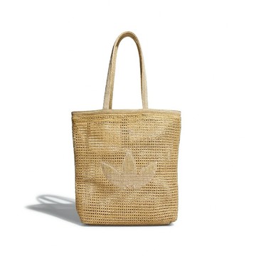 [ACS] adidas 愛迪達 托特包 Originals Knitting Tote 米色 三葉草 肩背 手提 針織 KC1421