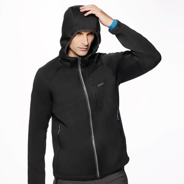 WILDLAND荒野-男防風防潑保暖軟殼外套黑色