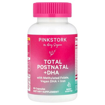 Pink Stork, 綜合產後 + DHA，60 粒膠囊