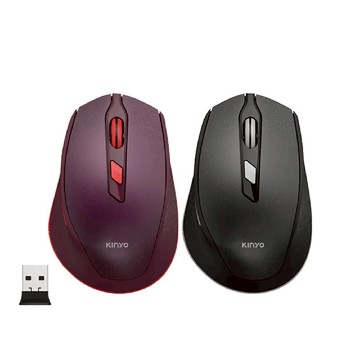 【KINYO】2.4GHz無線滑鼠(GKM-917)｜盒損優惠 福利品 棗紅色 黑色