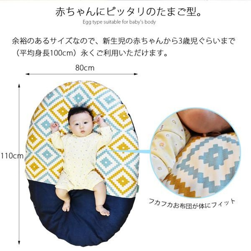 ベビーマット おしゃれ 赤ちゃん マット いねむり 布団 ふとん 座布団 丸 110cm 出産祝い 新生児 消臭 抗菌 綿 100% お昼寝 マット  リビング 日本製 洗える | LINEブランドカタログ