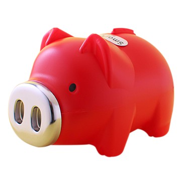 智慧小豬撲滿 (紅色) (特大)  1個  紅色
