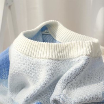 日系重磅撞色扎染針織毛衣 oversize秋冬寬松休閑男女款套頭上衣