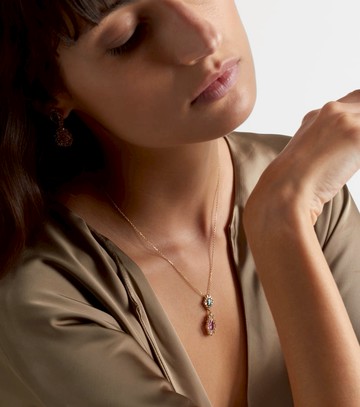 Suzanne Kalan 18kt gold pendant necklace with gemstones