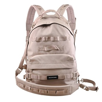 BALENCIAGA 巴黎世家 644033 Army 尼龍混紡多功能大後背包/戰術包.沙色