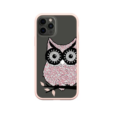 【犀牛盾 Mod NX】貓頭鷹粉紅款透明手機殼