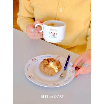 BLEU et ROSE【Bagel Cat】貓咪咖啡杯陶瓷餐盤馬克杯餐具ins印花