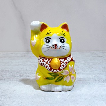【金鈴雅貓】日本九谷燒招財貓 | 黃盛 2號