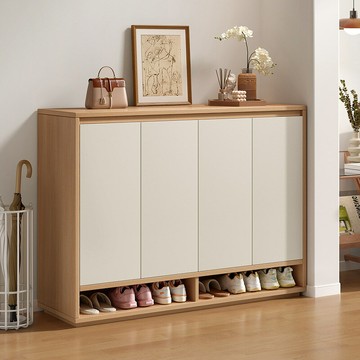 免運 鞋櫃 家用 門口入戶收納一體靠墻門外走廊電梯口實木鞋架qxm8061