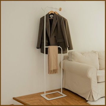 【ikloo】無印風簡約掛衣架/吊衣架◆氣質白◆