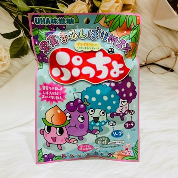 日本 UHA 味覺糖 噗啾 4味綜合軟糖 85g 白桃/葡萄/蘇打/可樂 軟糖 普超 夾心軟糖