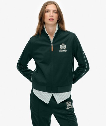 Superdry Women's Country Club Track Top Green Size: 10