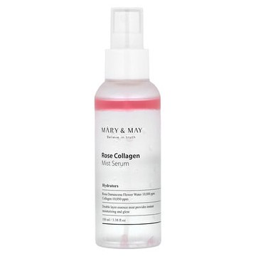Mary & May, 玫瑰膠原蛋白噴霧精華，3.38 液量盎司（100 毫升）