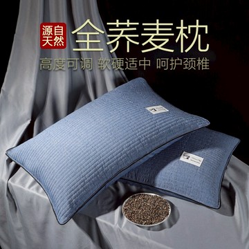 全蕎麥枕頭夏季家用雙人一對裝高枕護頸椎枕助睡眠專用枕芯不塌陷