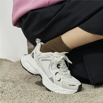 瑪速主義2026新款時尚休閑運動鞋女春輕便百搭厚底老爹鞋透氣單鞋