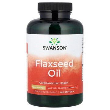 Swanson Vitamins, 亞麻籽油，1 g，200 粒軟凝膠