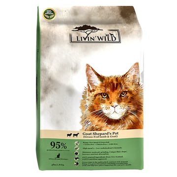 LIVIN'WILD 野宴 貓系列 乾飼料  草飼羊 + 野牧山羊  4lb  1袋  1.81kg
