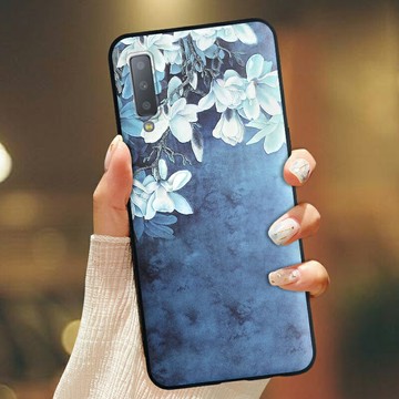 適用于三星A7 2018手機殼A750保護殼浮雕卡通軟套防摔全包磨砂殼三星GalaxyA7 2018版手機套中國風外殼男女款