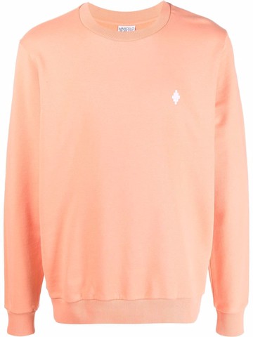 Marcelo Burlon County of Milan - logo motif sweatshirt - men - Polyester/Organic Cotton - S - Orange