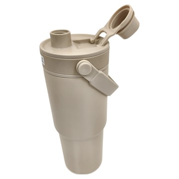 A&R 316不鏽鋼陶瓷款保溫保冷水杯附吸管 730ml 陶瓷杯 茶葉濾網 吸管三件組  奶咖  1個