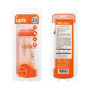 韓國 UPIS 拋棄式奶瓶-250ml 橘色 外出攜帶方便【南風百貨】