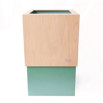 yamato japan｜純手工木製 WCUBE(金屬感)北歐風小型垃圾桶10L