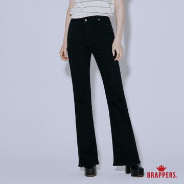 BRAPPERS 女款 Boy friend系列-高腰彈性喇叭褲-黑
