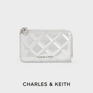 【CHARLES & KEITH】Arrietty 拉鍊菱格卡夾｜秋冬新品｜閃耀派對季｜生日禮物｜快速出貨｜小CK