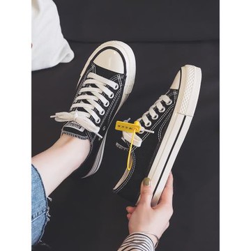 鞋子女夏款黑色帆布鞋女春秋透氣薄款休閑鞋百搭夏季板鞋女款女鞋