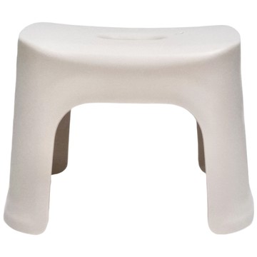 SHIMOYAMA 家用塑膠圓孔小凳子 S(29.5 x 22 x 21cm)  米白色  1個