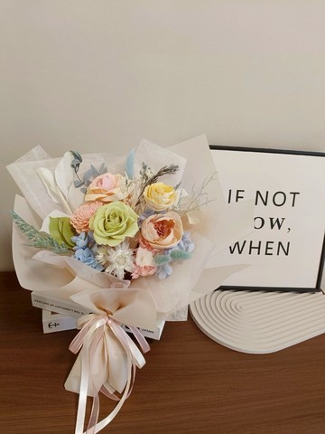 蘿莎花兒 暖粉色調sola 無火擴香 小花束