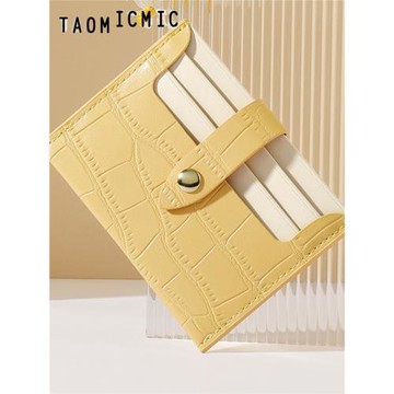 2025新款銀行卡信用卡夾韓版短款pu卡套女薄款搭扣多卡位卡包超薄