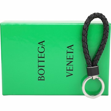 BOTTEGA VENETA 寶緹嘉  小羊皮編織簡約鑰匙圈(黑色)