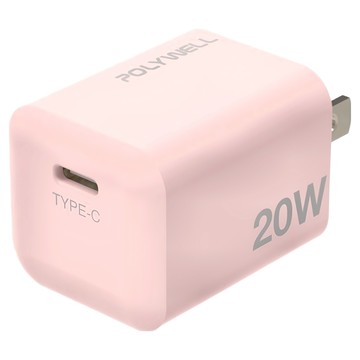 POLYWELL 寶利威爾 迷你快充頭 20W PW15-T05-A009  38mm  粉色  1個
