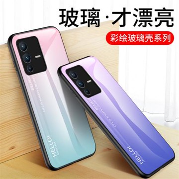 適用VIVOS12手機殼硅膠保護套vivoS12Pro全包防摔V2162A彩繪玻璃漸變ins風s12潮牌網紅pro男女款V2163A外殼子
