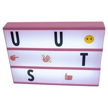 小麥購物 LED發光字母燈箱 5W L3006 粉色  1個  白色