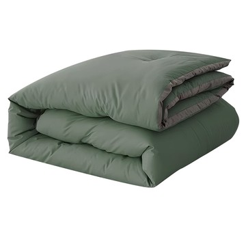 BELLE VIE 雲朵絨 厚鋪棉保暖可水洗冬被 整片羽絲絨飽滿填充  雙人(210 x 180cm)  薄霧綠