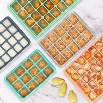 創意家用制冰器方形條形硅膠冰格制冰塊模具帶蓋輔食酒吧飲料速凍