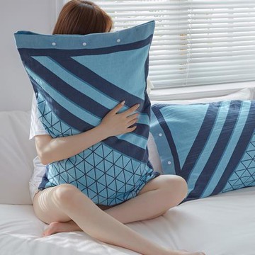 三層純棉紗布枕套一對裝枕巾全包式固定防滑全棉枕巾套一體不脫落