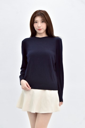 (M) uniqlo 羊毛純羊毛藍色長袖上衣