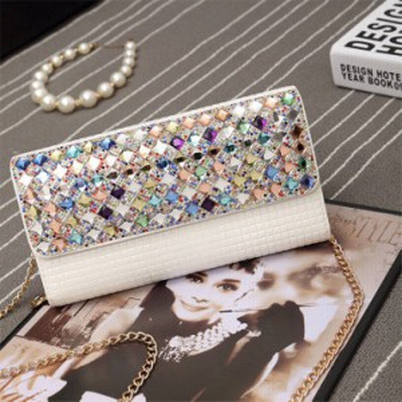 クラッチバッグ レディース ビジュー ハンドバッグ ショルダーバッグ パーティーバッグ ｐｕレザー 白 黒 クラッチバッグ２ｗay 通販 Lineポイント最大1 0 Get Lineショッピング