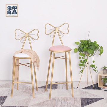 免運 附發票/公司貨 吧檯椅 高腳椅 靠背椅 北歐鐵藝吧臺椅子創意輕奢高腳家用高凳子現代簡約靠背時尚圓凳 店長優選 特惠/工廠直銷 售後保障 5y729