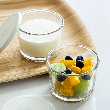 玻璃儲物罐/保鮮盒(附蓋)-260ml-3入-多色可選 白