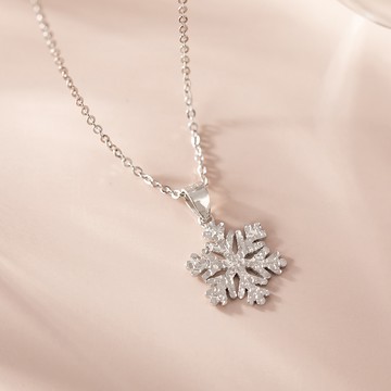 [925純銀]片片雪花純銀項鍊【SL1072】-銀