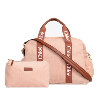 [平輸版]Chloe 經典品牌LOGO帆布手提/肩背包(粉色)真品平輸