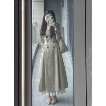 法式氣質復古高級感超好看風衣外套中長款今年流行的大衣2026初秋