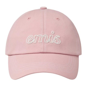 韓國 emis LETTERING LOGO WHITE STITCH BALL CAP 白色車線字母棒球帽 粉紅色PINK